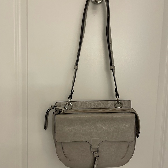 Rebecca Minkoff Gray Crossbody Bag with Textured Leather and Adjustable Strap - Picture 2 of 6